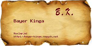 Bayer Kinga névjegykártya